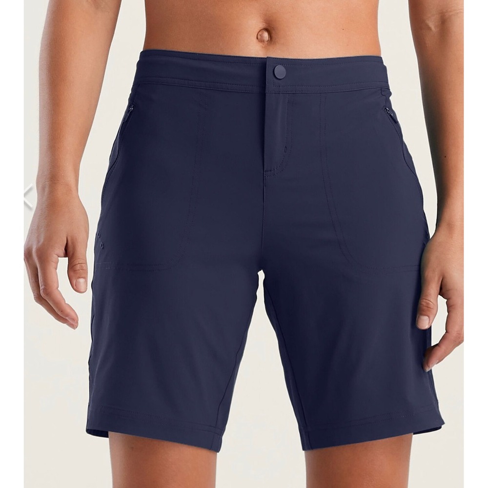 Title Nine Nimblene Navy Blue Active Hiking Shorts Womens Size 8 Stretch Utility